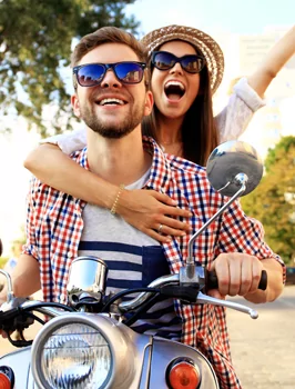 Denver general dentistry patients on a motorcycle